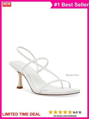 Steve Madden Locke Leather Kitten Heel Slingback Sandal 3 Inch Heel Square Toe